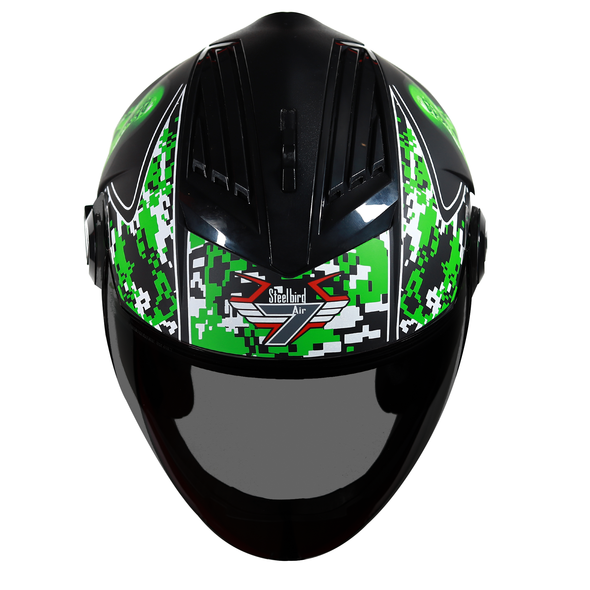 SBA-2 Marine Mat Black With Green ( Fitted With Clear Visor  Extra Rainbow Chrome Visor Free)